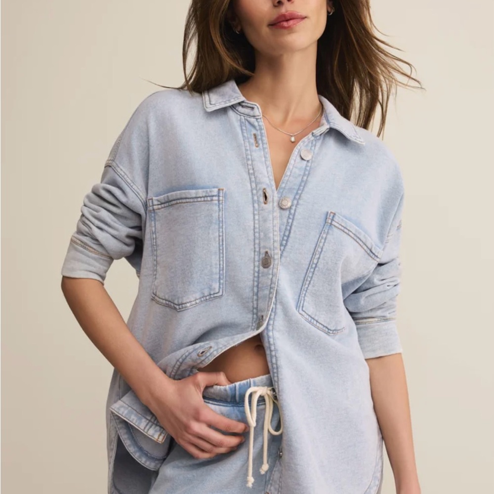Z Supply Light Blue Casual Shirt